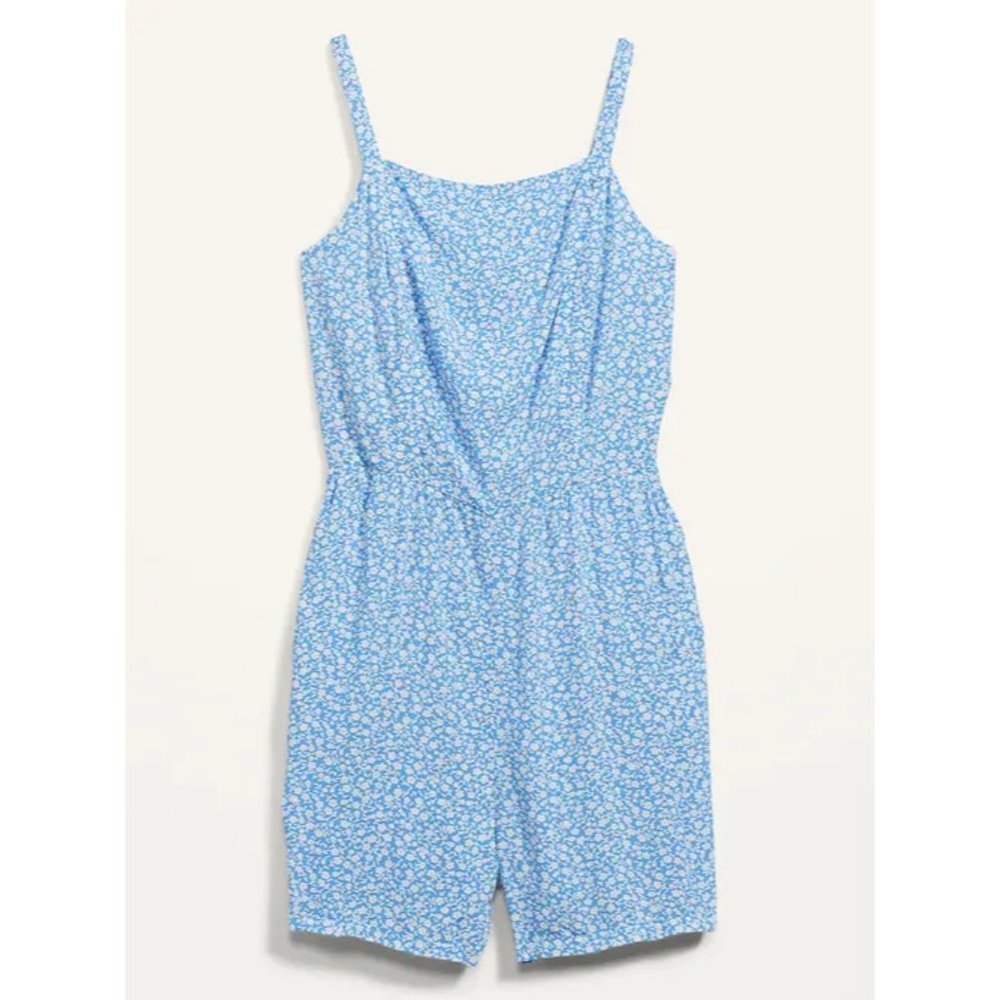 NWT Blue Floral Cami Romper 3.5 Inseam